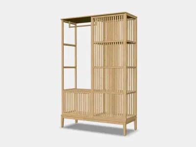 NORDKISA Open wardrobe with sliding door Low-poly 3D model