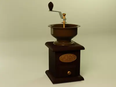 Retro Coffee Grinder Low-poly 3D model