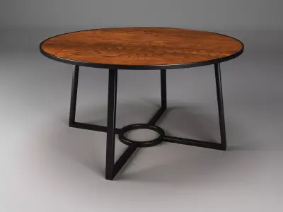 Table - Low Poly round dining with base Free 3D model
