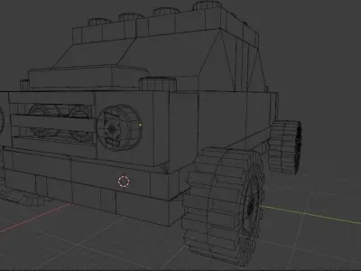 Hi-poly Lego Yellow Car 3D model