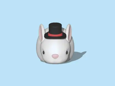 Cute Magic Bunny  3D print model
