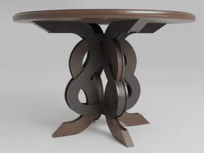 Round Dining Table Low-poly 3D model