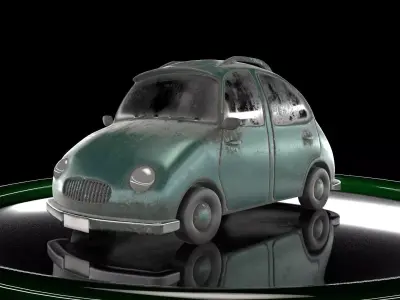 Cartoon car Low-poly 3D model