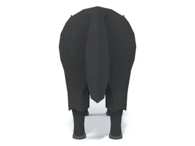 Low Poly Cartoon Yak Low-poly 3D model