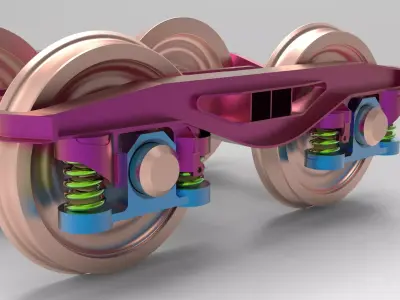 Train bogie railway set Y25 3D print model