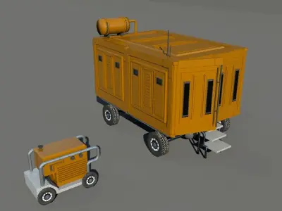 caravan cabin- shelter-container 3D model