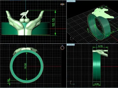 cherries hand ring 848 3D print model