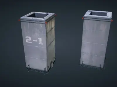 Mars Colony Base Low-poly 3D model