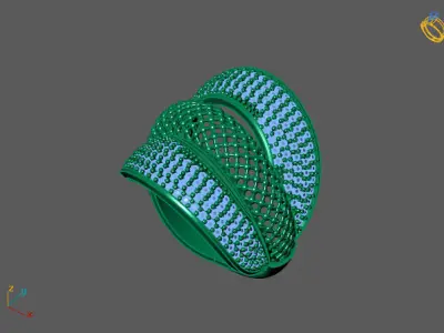 STL 3DM Print Ready Women Diamond Ring Lightweight Printable  3D print model 146