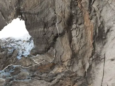 Caves rock formation with hole in it Free low-poly 3D model