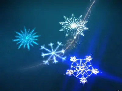 Snow flakes collection Low-poly 3D model