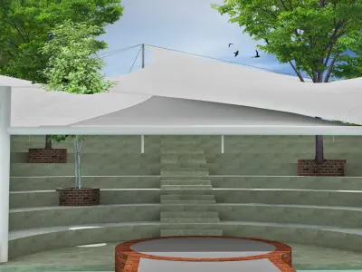 Amphitheatre tent with holes in it Free 3D model