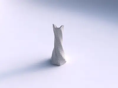 Vase twisted squeezed and bent hexagon 2 with diagonal grid p... 3D print model