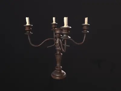 Candle Stand 3d model  Low-poly 3D model