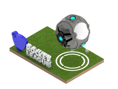 rocket league stand 3D print model