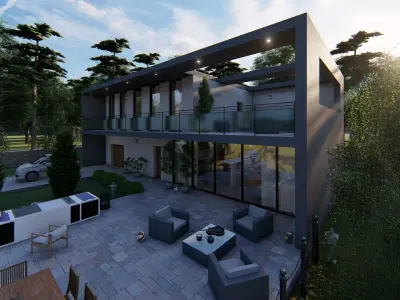 Minimalist modern house 3D model