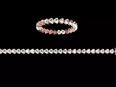 Statement Trillion Bracelet With Lock 3D print model