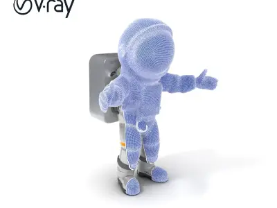 Astronaut Character Model High Mid Low Poly Low-poly 3D model