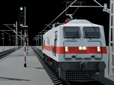 WAP 7 Locomotive 3D model 3D model