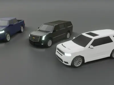 SUV low-poly pack 3D models  Low-poly 3D model