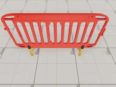 Pedestrian Barrier Low-poly 3D model