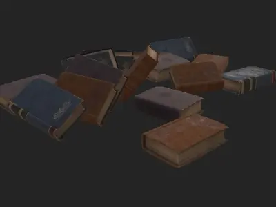 Book Pile Low-poly 3D model