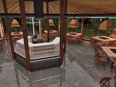Grill Cafe 3D model