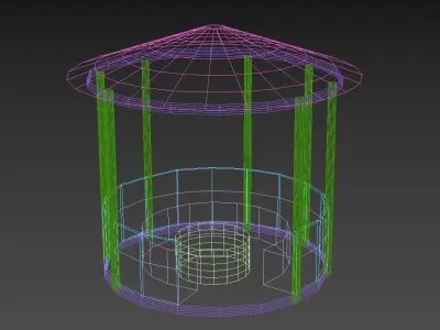 Pergola wooden gazebo Free low-poly 3D model