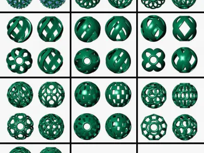 50 Spherical beads 3D print model
