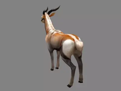 Cartoon gazelle Low-poly 3D model