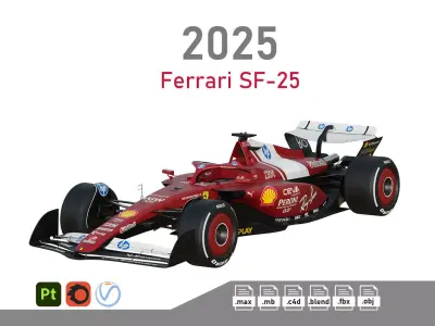 F1 Ferrari SF-25 2025 3D model