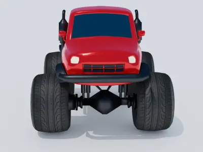 Monster Truck Low-poly 3D model