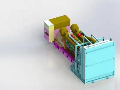 Giant generator diesel engine Free 3D model