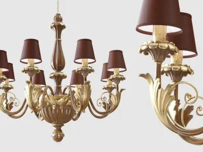 Chandelier Silvano Grifoni 8 lamp 3D model