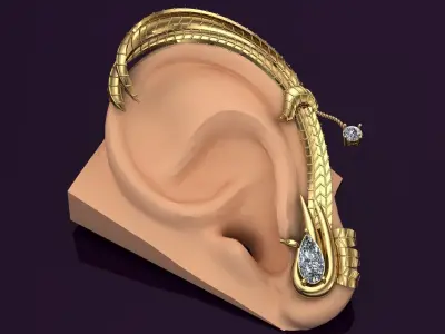 Ear Cuff earrings 3D print model