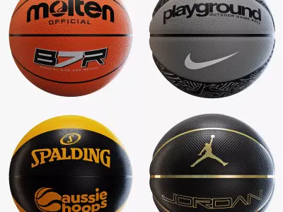 Basketball ball set 005 3D model