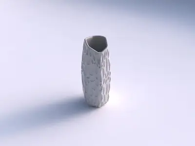 Vase arc hexagon with crystal dents 3D print model