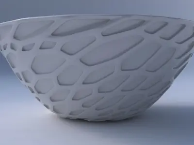 Bowl wide with organic dents 3D print model