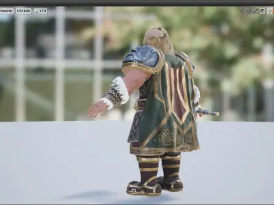 Dwarf Fighter Low-poly 3D model