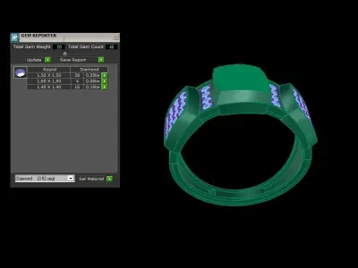 Mens gemstone diamond men Ring with details images 39 3D print model