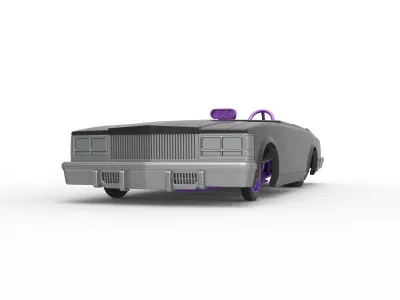 Front engine old school dragster with shell V2 Scale 1 to 25 3D print model