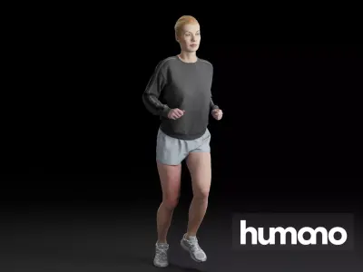 Humano Running Woman 0804 3D model