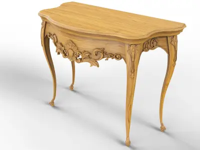 Wooden classic console table 01 05 3D model