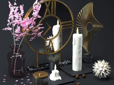 Decoration Gold Set 001 3D model