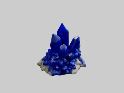 Lapislazuli Crystal Cluster Low-poly 3D model