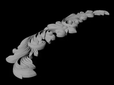 Central decor ornament for furniture 3D model 1005