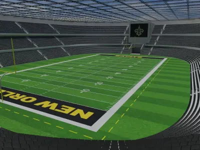 New Orleans Saints - American Football Stadium Low-poly 3D model