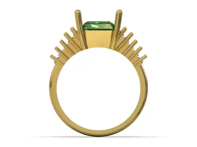 Royal Emerald stl 3dm Ring Model jr00250 3D print model