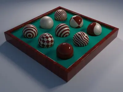 Wooden marbles  play ball  hobby  Low-poly 3D model