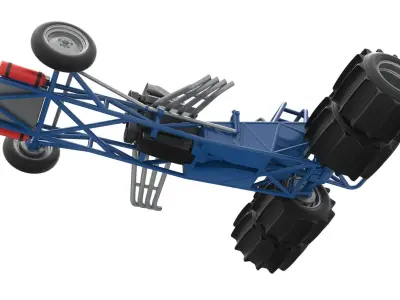 Vintage Funny Car Base for Sand drag racing Scale 1 to 25 3D print model